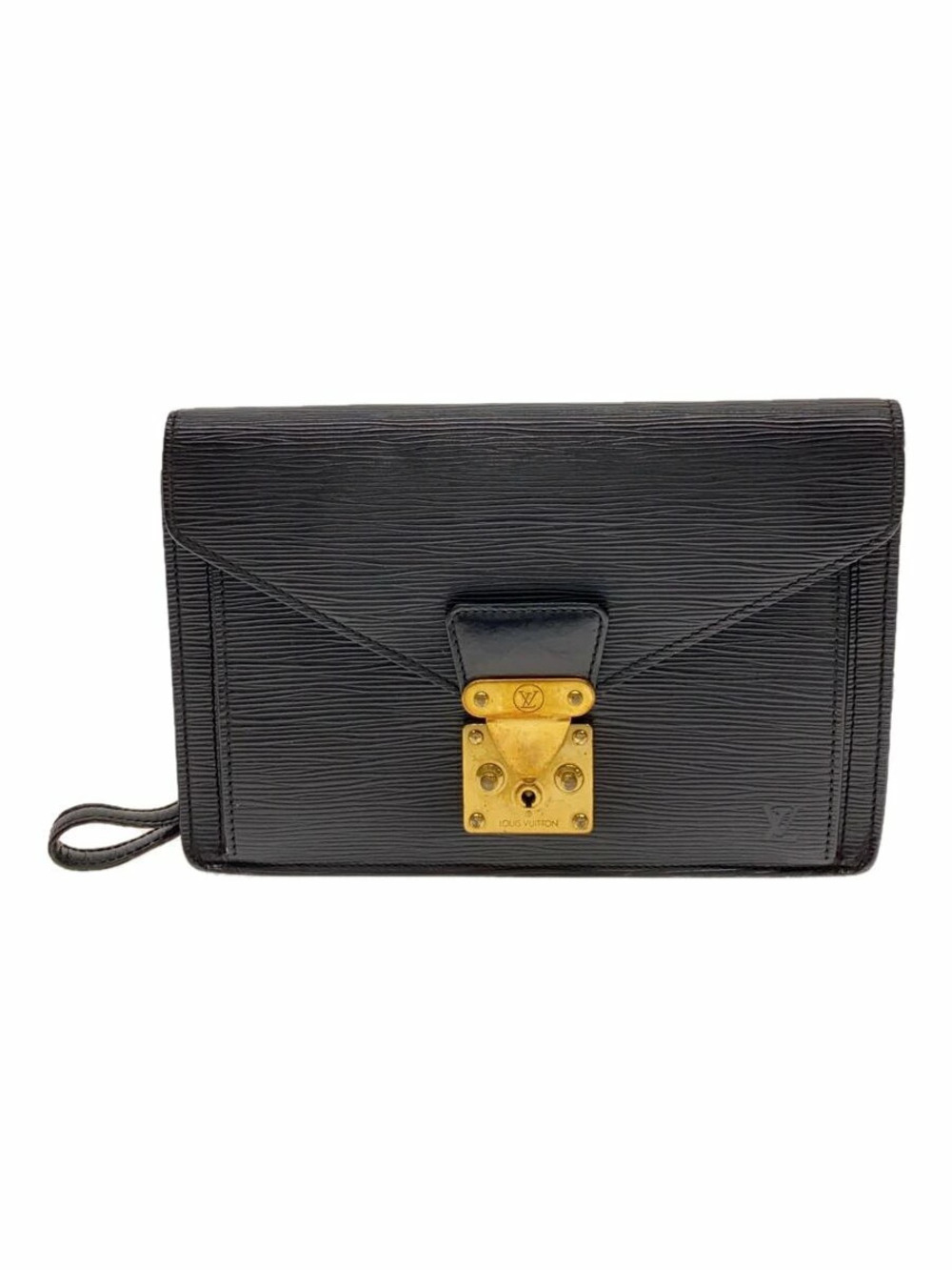 LOUIS VUITTON Monceau Epi Black Leather Black